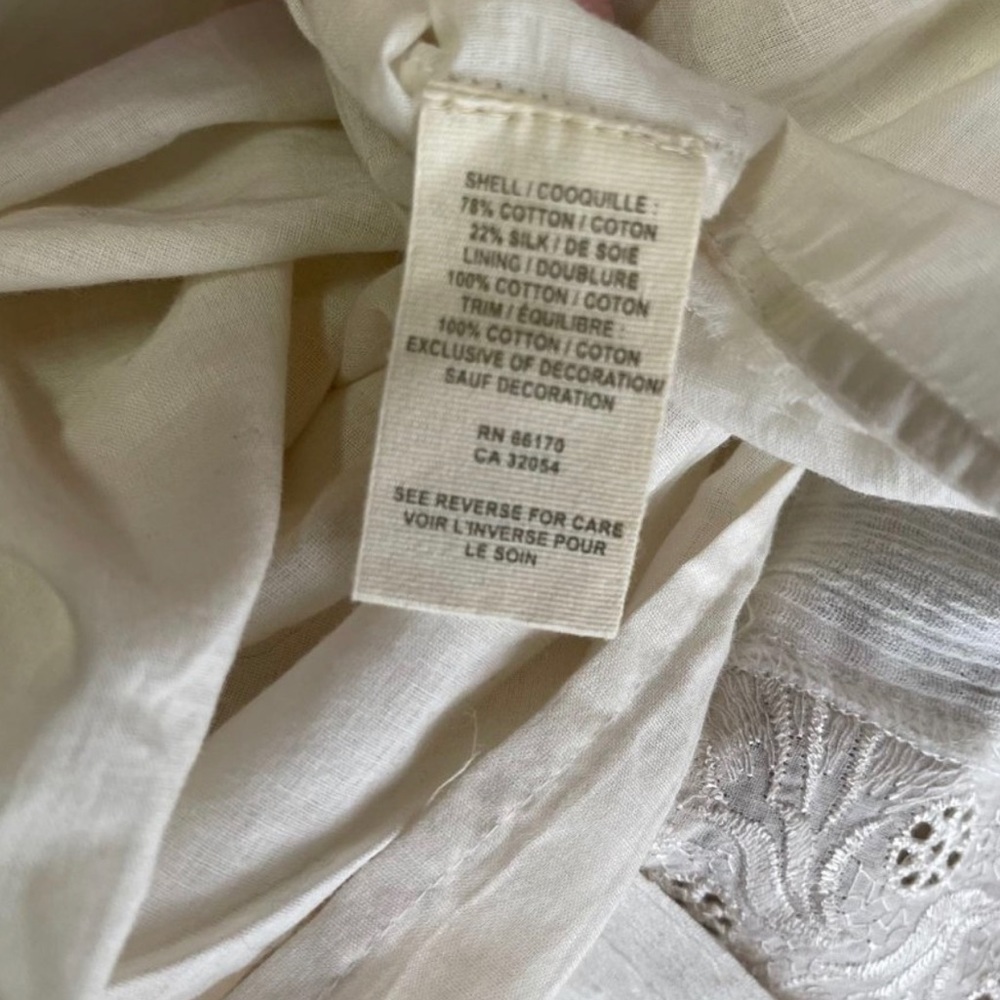 Free People Boho Beaded Sundress Mini Ivory Orange Embroidered Swing Dress Sz 0 - Picture 8 of 9